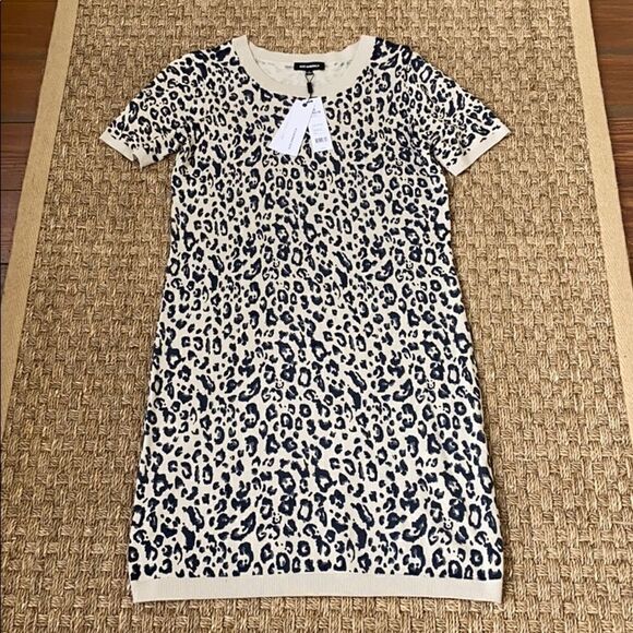 Leopard Print Sweater Dress  - Picture 1 of 5